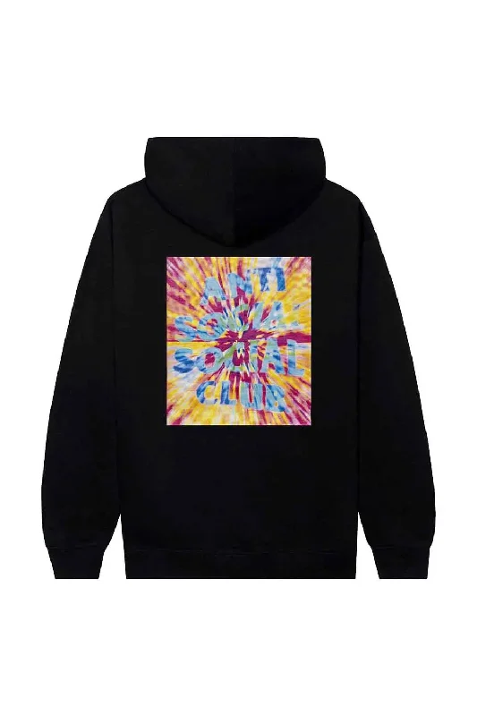 What A Trip/No Vacation Black Hoodie Hoodie with Longline Fit Extended Stylish