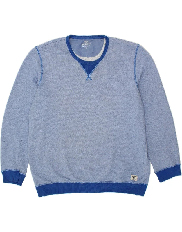 WRANGLER Mens Regular Fit Sweatshirt Jumper 2XL Blue Hoodie with Emblem Brand Identity WRANGLER Mens Regular Fit Sweatshirt Jumper 2XL Blue Hoodie with Emblem Brand Identity