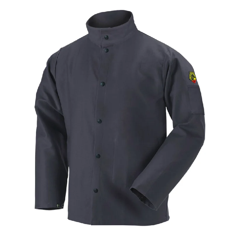 Black Stallion 9oz FR Cotton Welding Jacket A-Line Jacket Boat Neck Shawl Collar