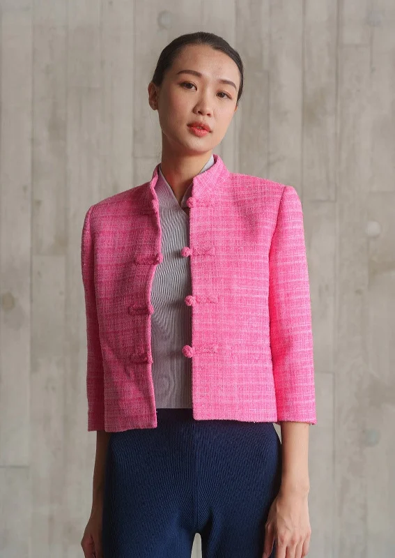 Cropped Tweed Tang Jacket (Pink Lady) Toggled Jacket Drawstring Jacket Belted Jacket Cropped Tweed Tang Jacket (Pink Lady) Toggled Jacket Drawstring Jacket Belted Jacket