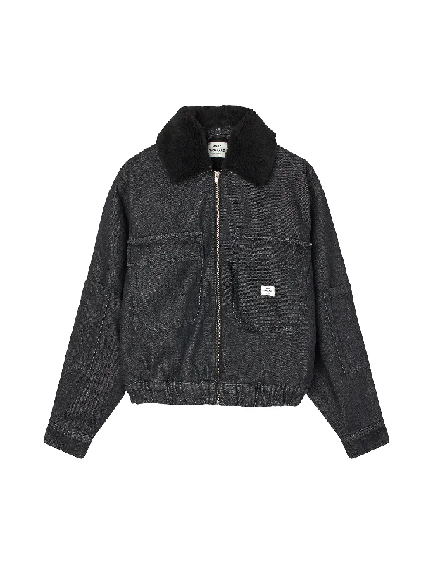 Dark Denim Sunny Jacket, Black Nylon Jacket Polyester Jacket Spandex Jacket