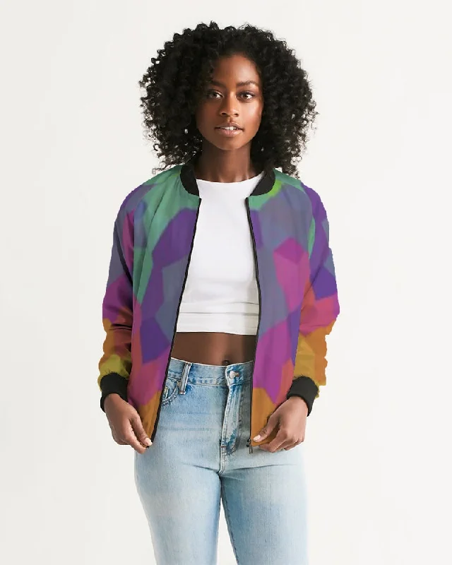 FZ ABSTRACT Women's Bomber Jacket Denim Jacket Leather Jacket Suede Jacket