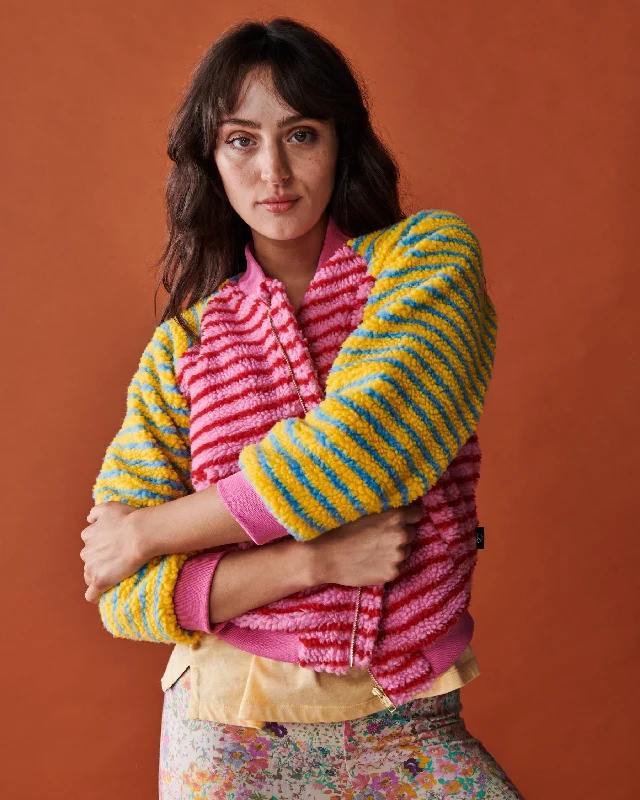 Hubba Bubba Adult Sherpa Bomber Jacket One-Shoulder Jacket Off-the-Shoulder Jacket Asymmetrical Jacket Hubba Bubba Adult Sherpa Bomber Jacket One-Shoulder Jacket Off-the-Shoulder Jacket Asymmetrical Jacket