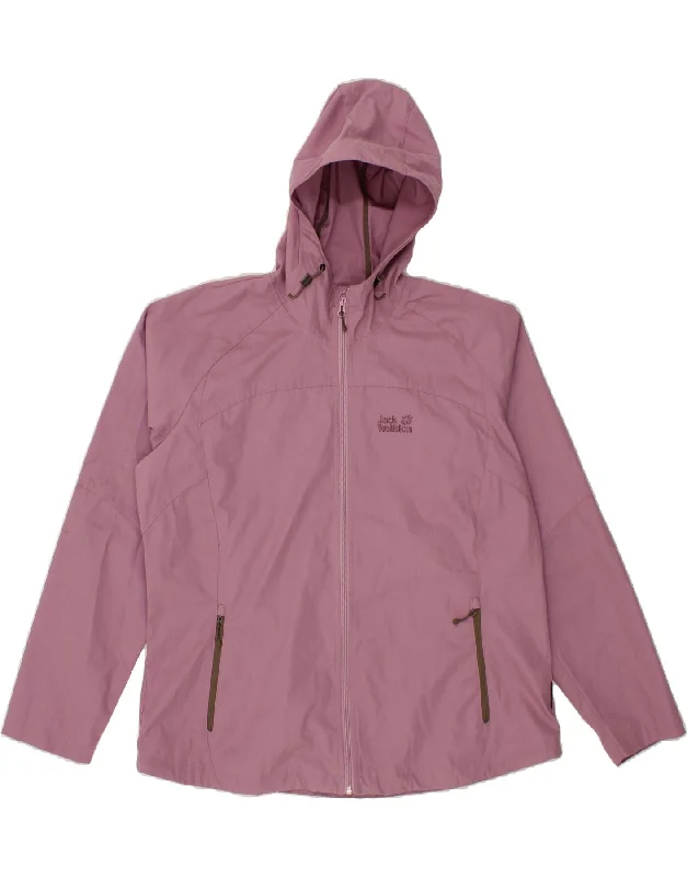 JACK WOLFSKIN Womens Hooded Rain Jacket UK 22/24 2XL Purple Polyester Mesh Jacket Canvas Jacket Denim Jacket JACK WOLFSKIN Womens Hooded Rain Jacket UK 22/24 2XL Purple Polyester Mesh Jacket Canvas Jacket Denim Jacket