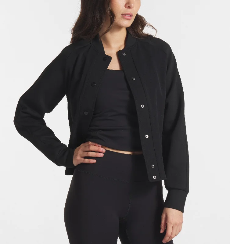 Jetset Bomber Jacket Boat Neck Shawl Collar Notched Collar