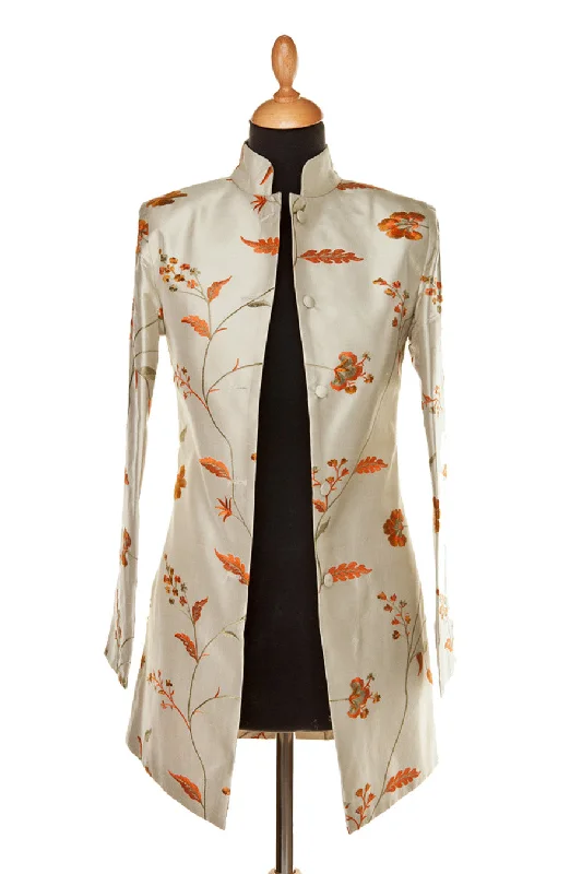 Long Nehru Jacket in Soft Pistachio Fleece Jacket Down Jacket Feather Jacket