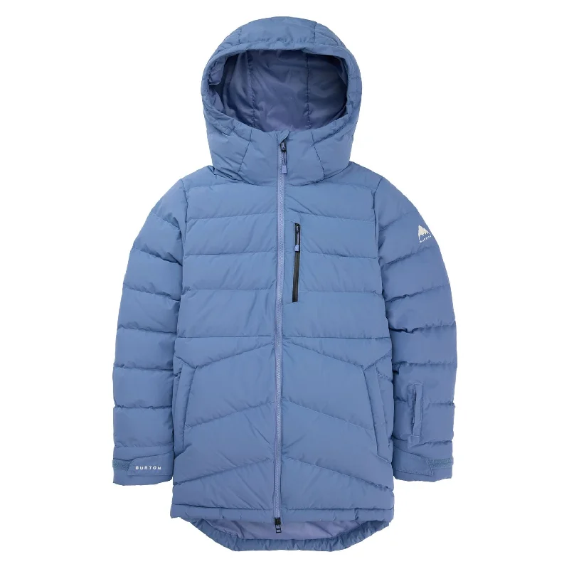 Loyil Down Jacket | Slate Blue Zip Front Button Front Snap Front