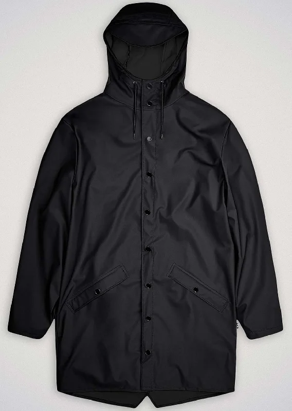 RAINS Unisex W3 Long Jacket Collared Jacket Crew Neck Jacket Turtle Neck Jacket