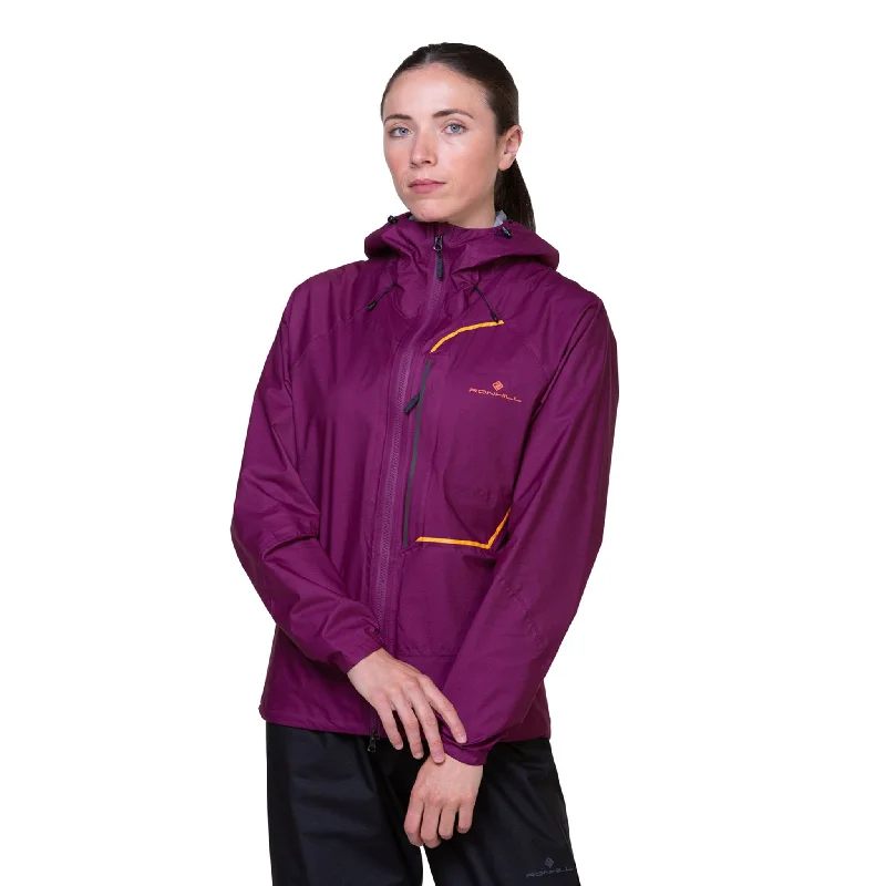 Ronhill | Women's Tech Fortify Jacket - Blackcurrant/Mango Corduroy Jacket Velvet Jacket Brocade Jacket
