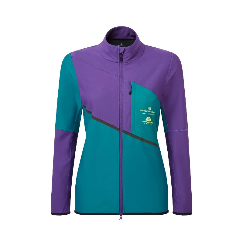 Ronhill | Women's Tech GORE-TEX Windstopper Jacket - Marine/Regal Purple Knit Fabric Woven Fabric Fleece Fabric Ronhill | Women's Tech GORE-TEX Windstopper Jacket - Marine/Regal Purple Knit Fabric Woven Fabric Fleece Fabric