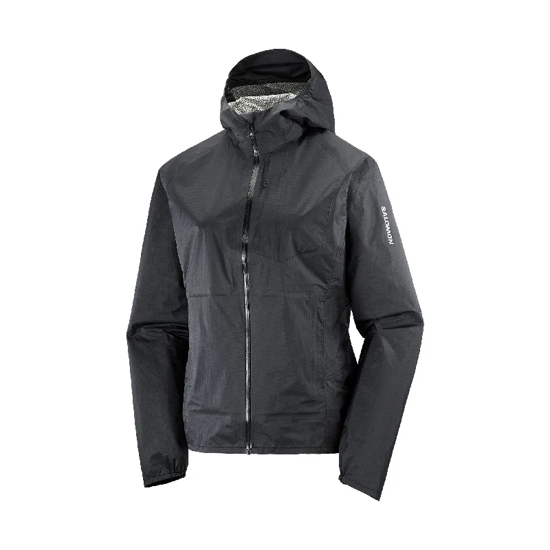 Salomon | Women's Bonatti Waterproof Shell Jacket - Deep Black Denim Fabric Leather Fabric Suede Fabric Salomon | Women's Bonatti Waterproof Shell Jacket - Deep Black Denim Fabric Leather Fabric Suede Fabric
