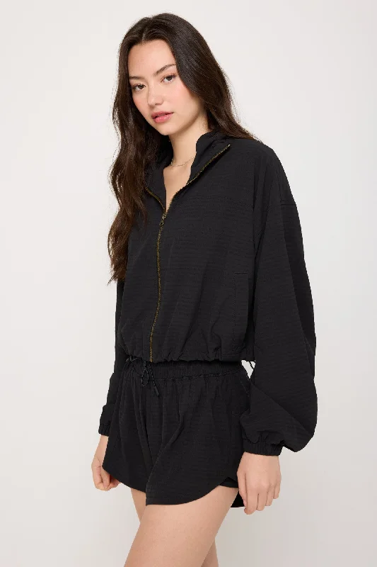 Elana Woven Jacket Snapped Jacket Toggled Jacket Drawstring Jacket