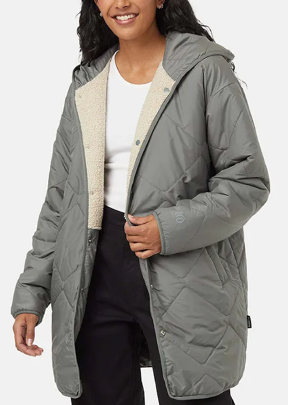 Tentree Women's Recycled Boucle Reversible Long Jacket Fitted Jacket Loose Jacket Oversized Jacket Tentree Women's Recycled Boucle Reversible Long Jacket Fitted Jacket Loose Jacket Oversized Jacket