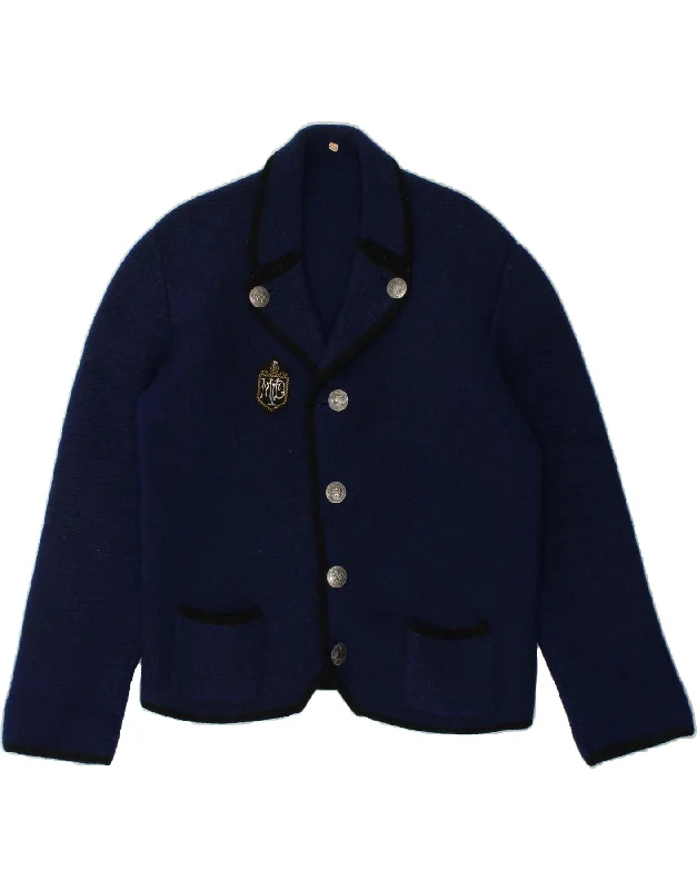 VINTAGE Womens 4 Button Knit Blazer Jacket UK 18 XL Navy Blue Striped Jacket Polka Dot Jacket Floral Jacket VINTAGE Womens 4 Button Knit Blazer Jacket UK 18 XL Navy Blue Striped Jacket Polka Dot Jacket Floral Jacket