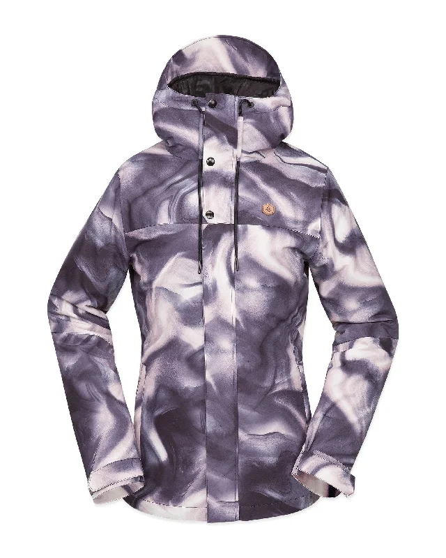 Volcom Womens Bolt Insulated Jacket Boat Neck Shawl Collar Notched Collar