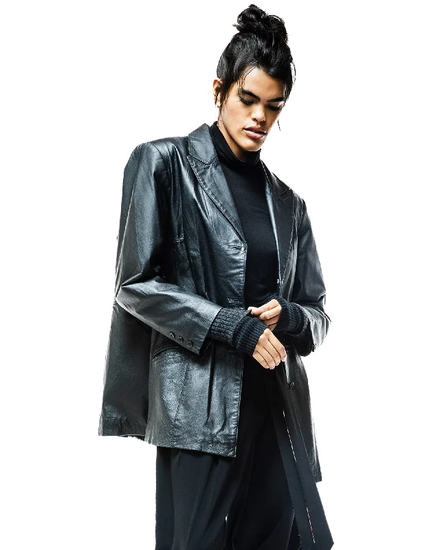 RZA Jacket Boat Neck Shawl Collar Notched Collar