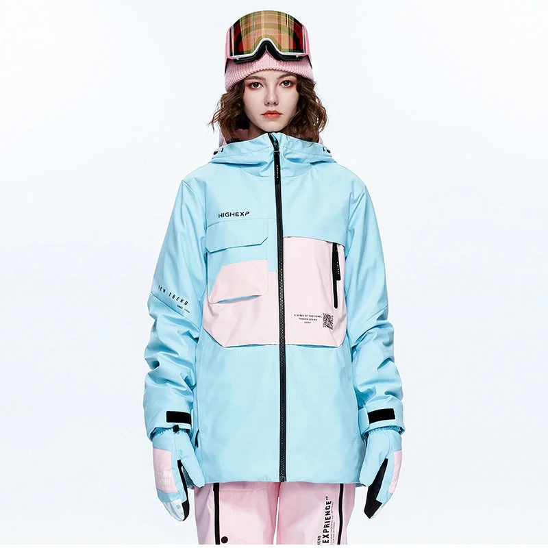 Women's High Experience Unisex Winter Snow Ace Waterproof Skiing Jacket Zip Front Button Front Snap Front Women's High Experience Unisex Winter Snow Ace Waterproof Skiing Jacket Zip Front Button Front Snap Front