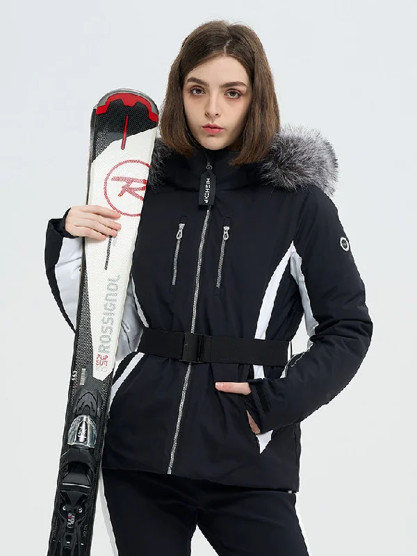 Women's SnowCharm Insulated Slim Down Ski Jacket with Detachable Fur Cardigan Sweater Pullover Women's SnowCharm Insulated Slim Down Ski Jacket with Detachable Fur Cardigan Sweater Pullover