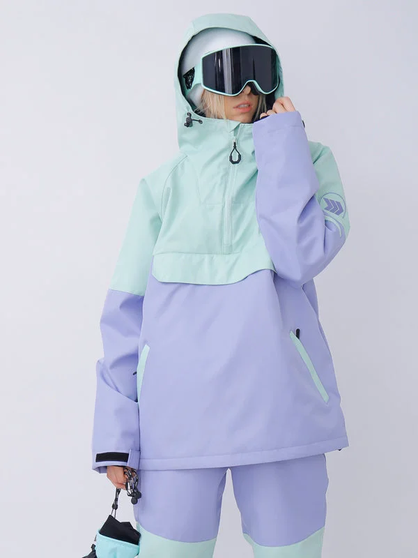 Women's Snowverb Alpine Ranger Colorblock Anorak Snow Jacket Elasticated Jacket Padded Jacket Insulated Jacket Women's Snowverb Alpine Ranger Colorblock Anorak Snow Jacket Elasticated Jacket Padded Jacket Insulated Jacket