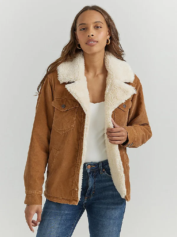 Wrangler Corduroy Love Sherpa Jacket One-Shoulder Jacket Off-the-Shoulder Jacket Asymmetrical Jacket Wrangler Corduroy Love Sherpa Jacket One-Shoulder Jacket Off-the-Shoulder Jacket Asymmetrical Jacket