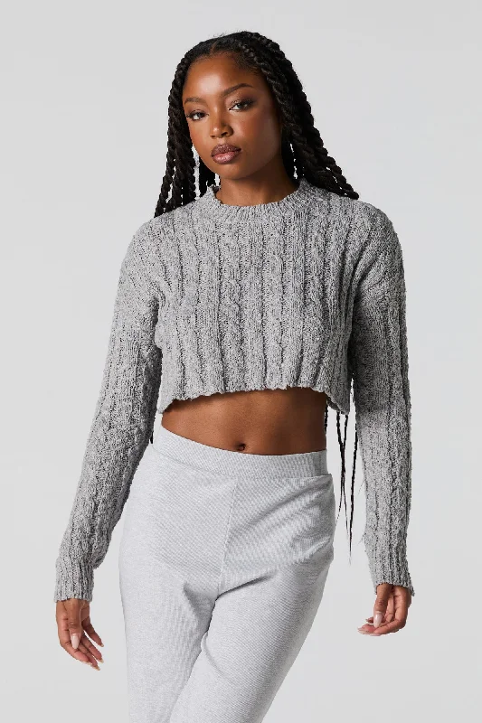 Cable Knit Cropped Sweater