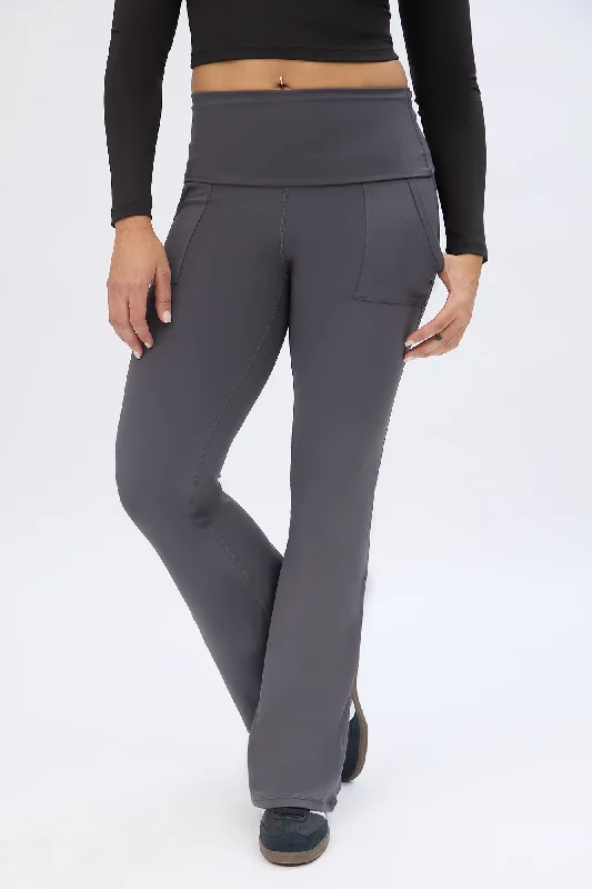 UNPLUG By Bluenotes Super Smooth Fold-Over Flare Pocket Leggings