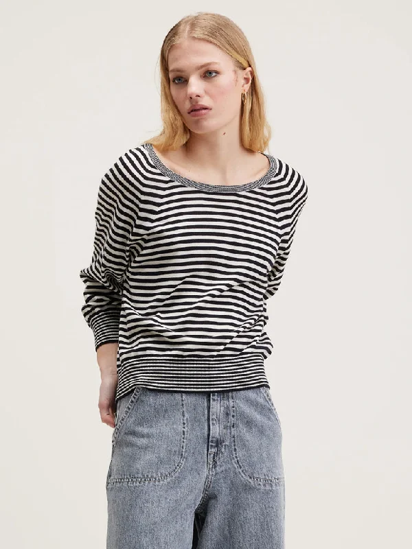 Bellerose Aloty Stripe Sweater in Navy White