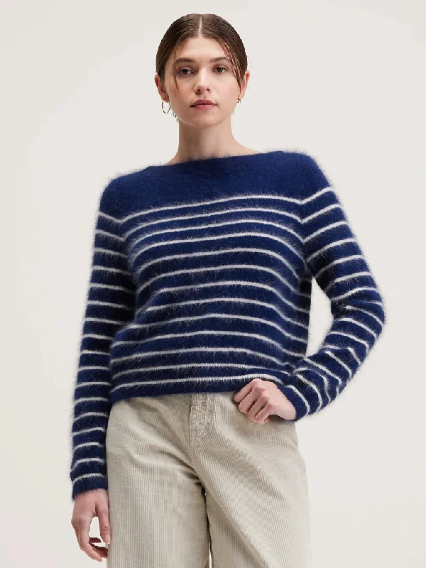 Bellerose Dato Stripe Sweater in Navy White