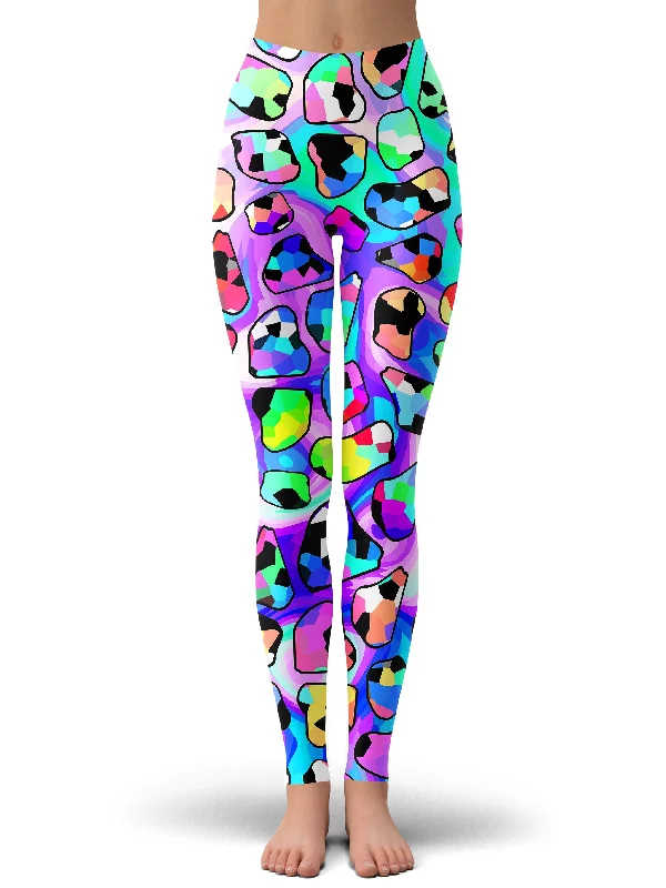 Candy Giraffe Leggings Comfortable Zip-Up Leggings