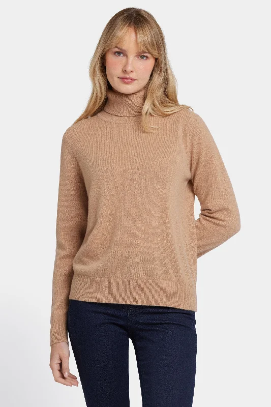 Cashmere Turtleneck Sweater - Tan