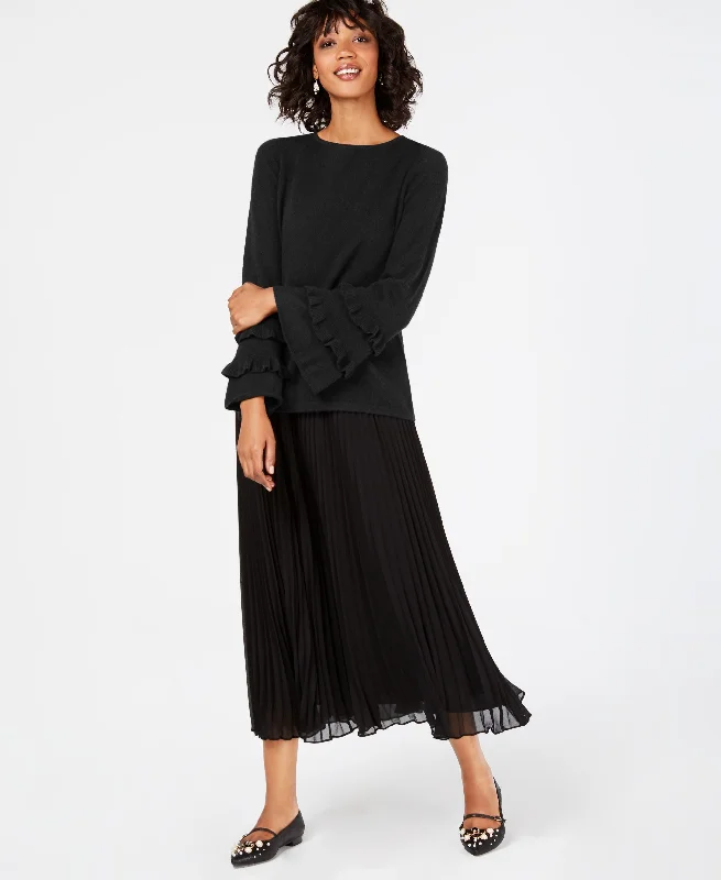 Charter Club Ruffled Pure Cashmere Sweater