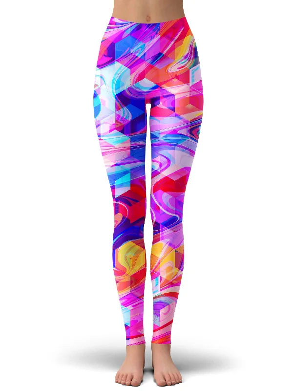 Cubic Drop Leggings Comfortable Athletic Tights