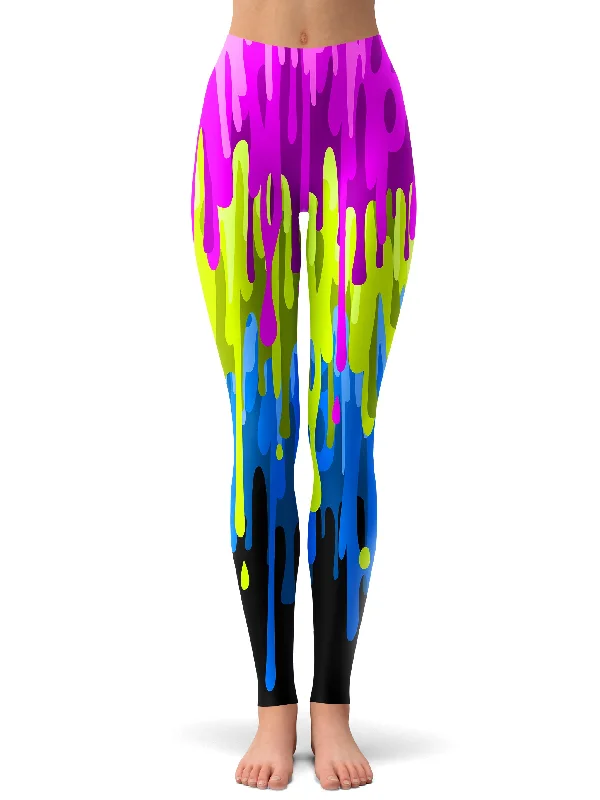 Drip Leggings Trendy Side-Pocket Leggings