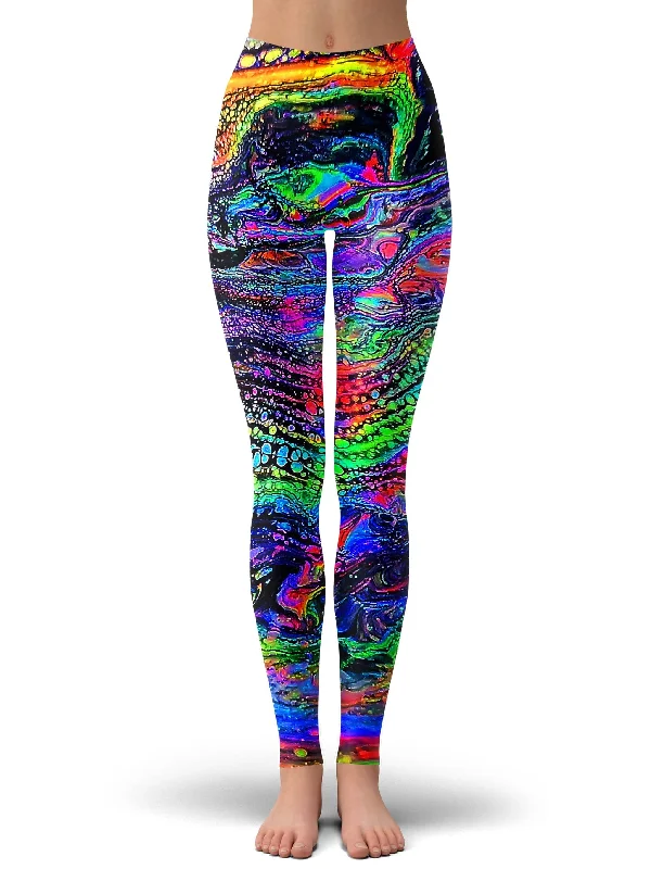 Galactic Drip Leggings Comfortable Full-Body Compression Leggings