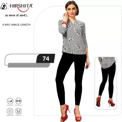 HIRSHITA Churidar Ethnic Wear Legging  (Black, Solid)