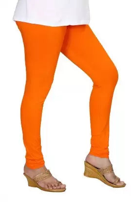 HIRSHITA Churidar Ethnic Wear Legging  (Orange, Solid)