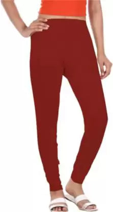 HIRSHITA Ethnic Wear Legging  (Maroon, Solid)