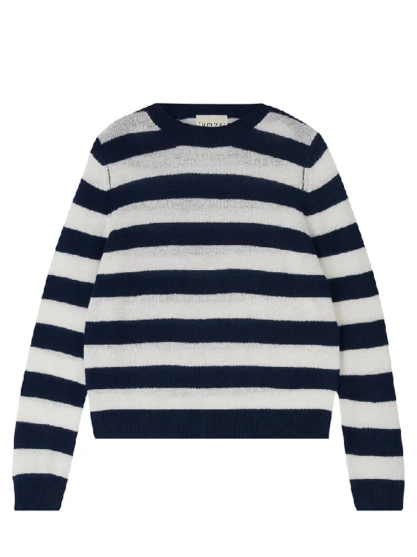 Jumper 1234 Stripe Crew Sweater in Navy Cream