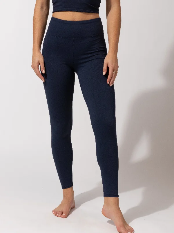 Monica High Rise Full Length Legging 26" Elegant Shiny Black Leggings