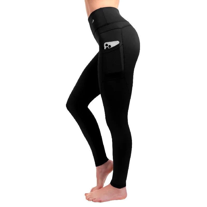 Women's Compression Leggings W/ Pockets - Black