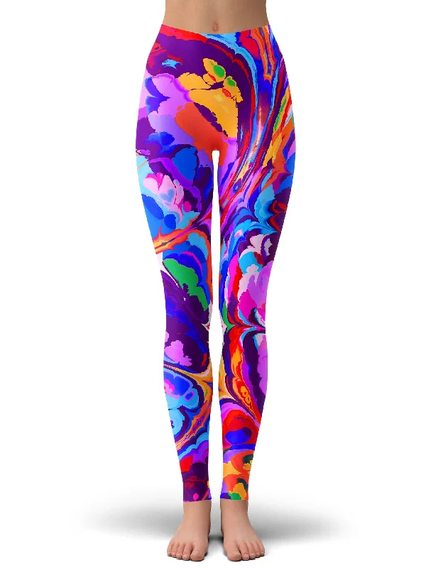 Overflow Leggings Elegant Printed Leggings with Pockets