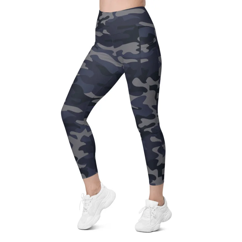 ELEVATED ESSENTIALS, THE PERFECT SIDE POCKET LEGGING NAVY CAMO