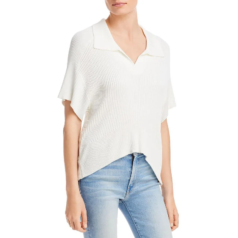 Rag & Bone Womens Dakota SS Collar V-Neck Sweater