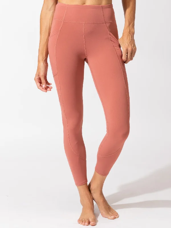 Rita Pocket High Rise 7/8 Sport Legging 24" Fashionable Solid Color Tights