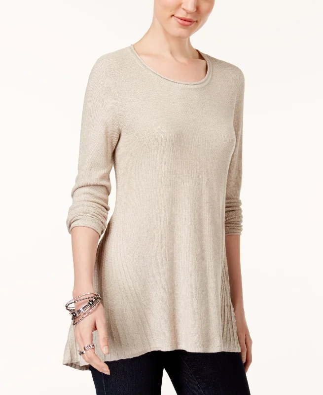 Peplum-Back Tunic Sweater