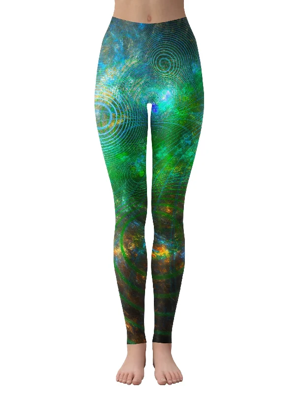 Unfolded Cosmos Leggings Fashionable Embroidered Detail Leggings