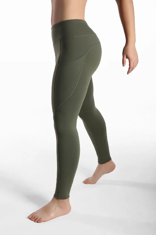 Women Stylish Leggings - Solid-Army Green