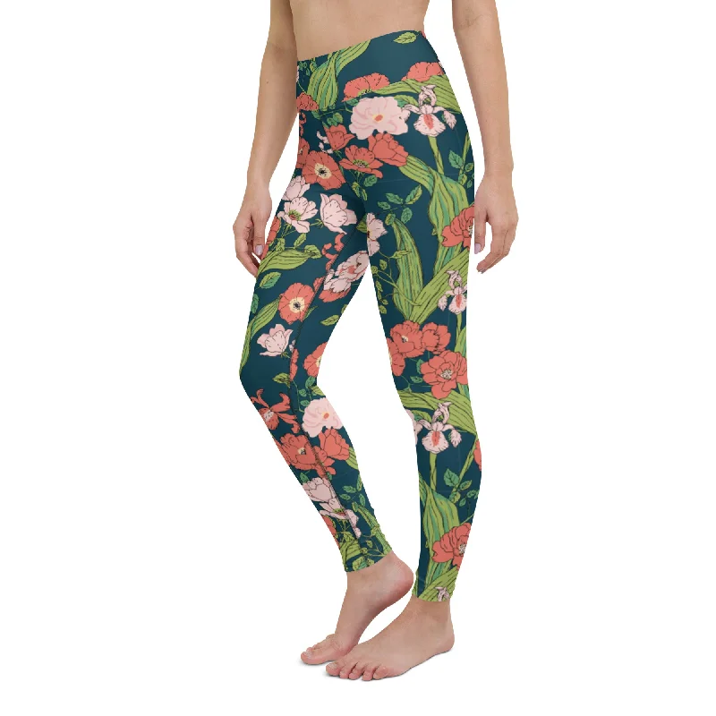 Women's Surf, Paddle board Swim Leggings UPF 50 - Seychelles Floral