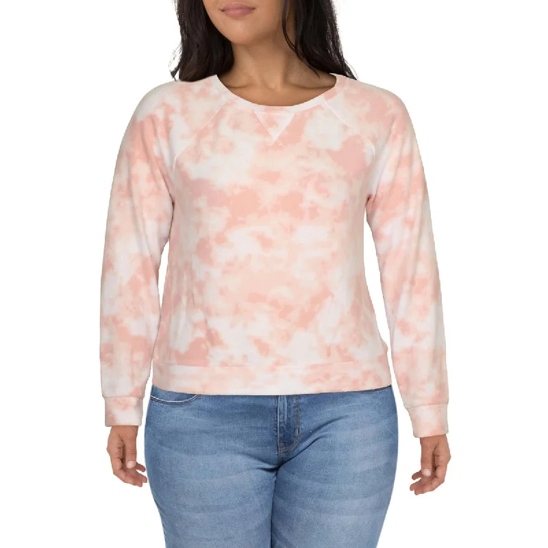 2LIV Womens Tie Dye Boatneck Sweater Chenille Blend Fleece Blend Nylon Blend
