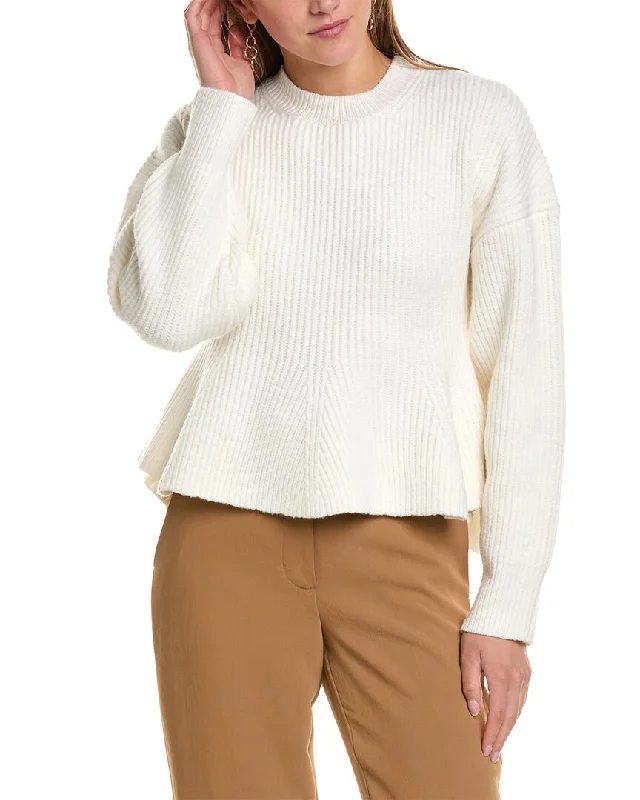 A.L.C. Eliza Wool-Blend Sweater Cable Knit Ribbed Knit Lace Knit